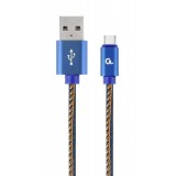 Laidas USB - USB C (K-K) 2m pintas mėlynas (blue) Cablexpert